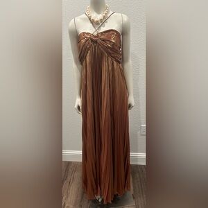 Anthropologie Copper Maxi Dress